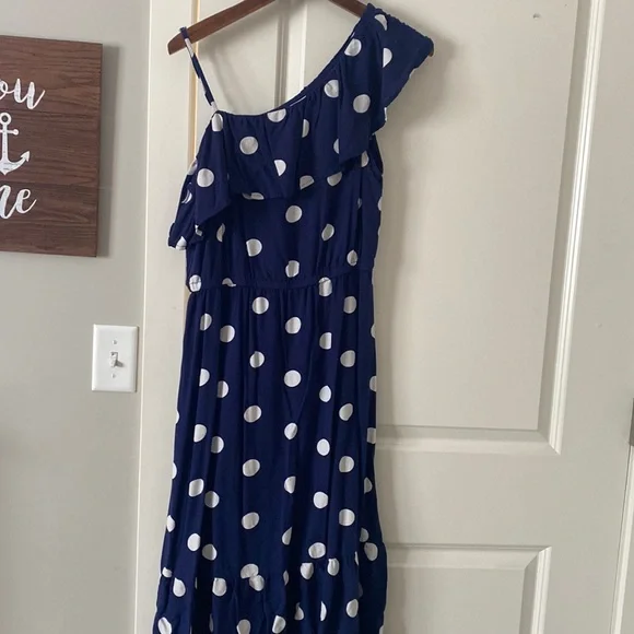 open lace back dress Yvonne Maxi Dress Polka Dot  VRG GRL